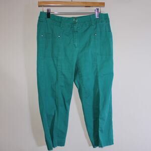 Briggs Petite Teal Cotton Lowrise Capri Pants Size 10P